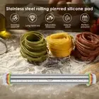 Rolling Pin and Silicone Baking Pastry Mat Set Metal Dough Roller Zq