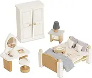 Le Toy Van - Wooden Daisylane Master Bedroom Dolls House | Accessories Play Set for Dolls Houses | Girls and Boys Dolls House Furniture Sets - Suitable for Ages 3+, ME057