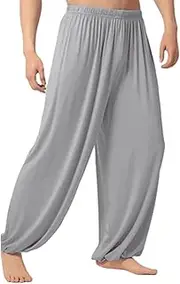 [JEShifangjiusu] Mens Cotton Yoga Pants Running Workout Lightweight Sweatpants Solid Lounge Harem Sport Pants with Pockets