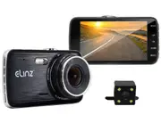 Elinz 4.0" LCD Car Dash Cam Dual Camera Reversing 1296P FHD DVR Video Recorder 170 Degrees