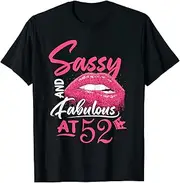 [X.Style] 52nd Birthday Sassy and Fabulous 52 Year Old ds162 T-Shirt (XL) Black