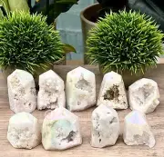 Wholesale Lot 2 Lbs Angel Aura White Druzy Quartz Tower Crystal Healing Energy