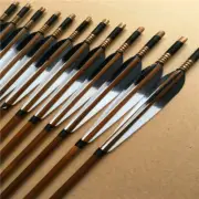 6/12/24pcs Handmade Bamboo Arrows Feather for Longbow Recurve Bow Archery