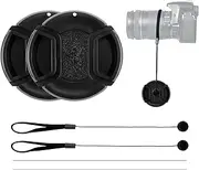 Lens Cap with Holder, Anti-Lost Rope for Nikon D3000 D3100 D3200 D3300 D5000 D5100 D5200 D5300 D5500 with AF-S 18-55 mm (55 mm) Pack of 2