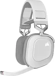 CORSAIR HS80 RGB Over Ear Wireless Multiplatform Gaming Headset – Dolby Atmos – Omni-Directional Microphone – iCUE Compatible – PC, Mac, PS5, PS4 – White