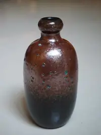 在飛比找Yahoo!奇摩拍賣優惠-台灣陶藝大師 蔡榮祐 雙色釉汽泡立瓶