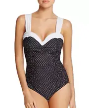Miraclesuit L144018 Pin-Point Saxon Underwire Slimming One-Piece Size 14
