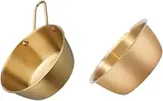 FELTECHELECTR 2pcs Stainless Steel Snack Bowl Collapsible Bowls Strainers and Colanders Stainless Bowl Sift Ramen Bowl Foldable Cup Chips and Dip Serving Dish Sieve Large Mixing Bowl Pot Golden