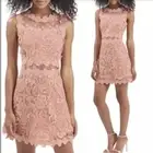 TopShop Size 6 Lace & Mesh Mini Dress Mauve Pink Prom Homecoming Sleeveless NWT