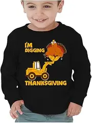 [Tstars] TeeStars - I'm Digging Thanksgiving Cute Turkey Tractor Toddler/Kids Sweatshirt