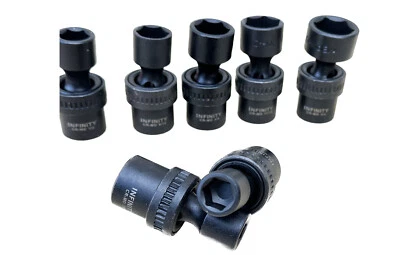 7pc 3/8"Dr. Shallow Universal Joint Swivel Impact Socket Set 3/8" -3/4" Cr-MO