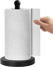 Paper Towel Holder Stand with Sturdy Base, Black Matte Paper Towel Holder Counte