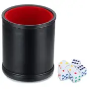 Delta-shop Felt Lined Professional Dice Cup - with 6 Dice Quiet for Yahtzee