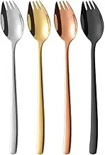 Salad Fork Spoon Creative Long Handle Dessert Spoon Western Salad Fork Spoon Kitchen Cooking Utensil