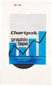 Chartpak Graphic Tape - 1/8 Width x 324" Length - 1 Roll - Black bg1251