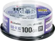 Verbatim Bar Bay Tum 1 time Recording Blu-ray Disc BD-R XL 100GB 20 pieces