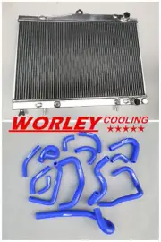VIC-Radiator + BLUE hose for Nissan Pintara /Skyline R33/ R34 with sensor hole