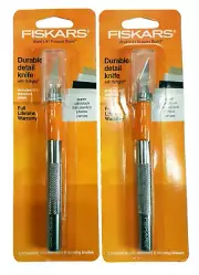 LOT OF 2 Fiskars Heavy Duty Die Cast Craft Knife (167110-1005) Orange NEW
