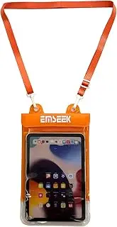 [EMSEEK] Waterproof Ebook Reader Case Holder Tablet Cover Bag eReader Dry Pouch for Amazon Kindle Paperwhite Oasis Fire 7 Nook Kobo iPad mini Samsung Tab Google Nexus Up to 8.5” (Orange)