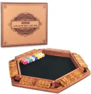 AMEROUS Upgraded 1-6 Players Shut the Box Dice Game, Wooden Board Table Math Gam