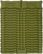 Double Sleeping Pad, Ultra-Thick Self Inflating 2 Person with Pillow Built-in Foot Pump Camping Sleeping Mat for Backpacking, Hiking, Traveling, Tent, Portable Camping Mat