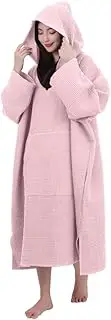 Sauna Poncho, Surf Poncho, Men's, Women's, Sauna, Loungewear, Washable, Waffle Towel with Pockets