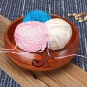 Handmade Natural Wooden Yarn Bowl For Knitting Crochet Skeinse Yarn Wool Holder