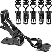 Toggle Latch Clamp 4001, 6 Pack Adjustable Toggle Clamp Latch, Heavy Duty Toggle Latch Hasp Clamp, 150Kg 330Lbs Holding Capacity Pull Latch Clamp for Door, Smoker Lid Jig, Tool Box Case (6 Pack,Black)