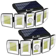 Solar Lights Outdoor 300 LED 7000K Motion Sensor Lights Cordless; 5 Adjustabl...