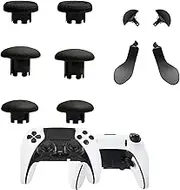 6 Pcs Metal Thumbsticks for PS5 Edge Controller, 4 Pcs Back Paddles Triggers Buttons for PS5 Dualsense Controller, Replacement Accessories Parts for PS5 Edge Controller Analog Joystick(Black)