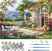 DIY Oil Painting Kits, 40 * 50cm Canvas (Without Frame), 3Pcs Paintbrushes and 24 Colors Pigment, Painting by Numbers for Adults Beginners, Paint by Numbers for Kids, New Home Gift, Wall Decor Art.