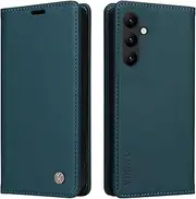 [YBFJCE] Case for Samsung Galaxy A34 5G PU Leather Wallet Case Cover,Samsung Galaxy A34 5G Flip Folio Case with Card Holders,Magnetic Phone Case Compatible with Samsung Galaxy A34 5G,Green