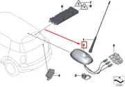 MINI COUNTRYMAN R60 Roof Antenna 9803843 65209803843 NEW GENUINE