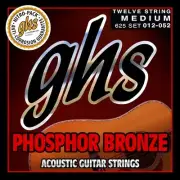 GHS 625 Phosphor Bronze Acoustic Guitar Strings; 12-String set gauges 12-52