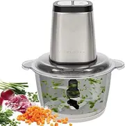 ProfiCook Electric Chopper, 2-in-1 Multi-Chopper and Ice Crusher Electric Stainless Steel with XL Container 1.7 L, Food Processor, Mixer/Chopper PC MZ 1227, 500 Watt