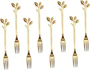 OFFSCH Leaf Design Fruit Forks Stainless Steel Non-Bendable Dessert Picks Elegant Kitchen Accessory for Appetizers Desserts
