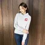 美國百分百【全新真品】THE NORTH FACE 連帽上衣 刷毛 女款 TNF 帽T 長袖 上衣 LOGO 灰色 AR61