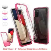For Samsung Galaxy A02s 5G Shockproof Case Gradient Clear Cover/Screen Protector