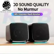 USB Powered Mini Computer Speakers, 6W Stereo Sound & Cool LED Lights for PC