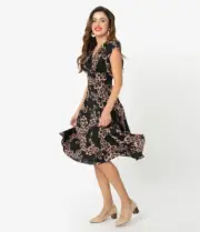 Voodoo Vixen Peacock Feather Print Swing Dress US Size 12/14 NWT
