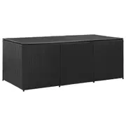Garden Storage Box Poly Rattan 180x90x70 cm Black vidaXL