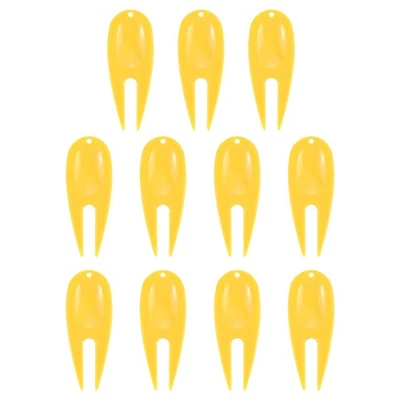 Golf Divot Tool, 12 Pack Plastic Golf Repair Tool Ball Marker for Golfer, Yellow