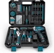 Sundpey Tool Kit 206Pcs with Drill - 12V Cordless Power Drill Combo Home Tool Se