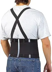 Premium Reflective Back Support Belt Lumbar Lower Waist Brace Pain Relief Heavy Duty (M)