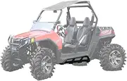SuperATV Rock Sliders Nerf Bars Tree Kickers for 2008-2014 Polaris RZR 570/800 / 800 S | Wrinkle Black | Constructed of 1.75" Heavy-Duty Tubing | Powder Coat Finish | Bolt-on Mounting