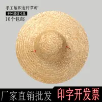 在飛比找露天拍賣優惠-【立減20】草帽大號農民用戶外麥稈編織工地帽大檐大沿男女漁夫