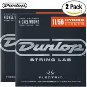 2-PACK Dunlop DEN1156 Nickel Plated Electric Guitar Strings 11-56