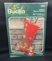 Bucilla Christmas Heirloom "Come and Behold Him" Jeweled Stocking Kit No. 82001
