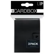 (3-Pack) Ultra Pro 15+ Card Deck Box BLACK Compact Design For Cube Draft Packs