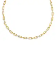 Roberto Coin 18K Yellow Gold Navarra Diamond Open Chain Link Collar Necklace, 18 OS